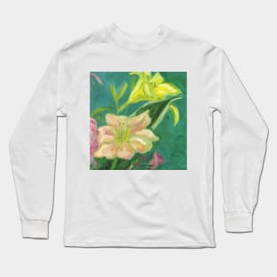 Lilies on Green Long Sleeve T-Shirt